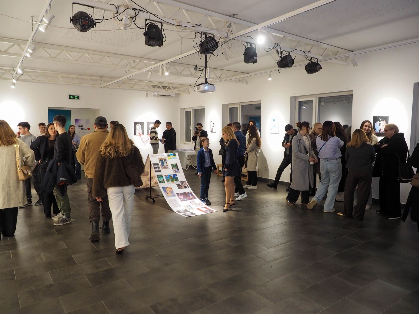 Exhibition opening night, gallery view
